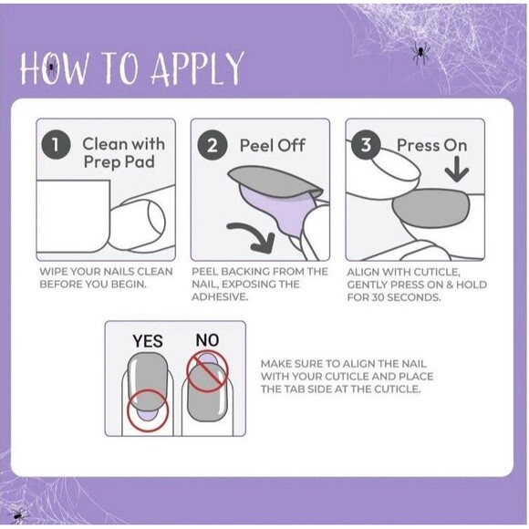 Kiss Impress No Glue Mani Press-On Glow In The Dark Halloween 30ct Size Small - Picture 5 of 7